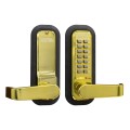 Lockey 2835 Series Mechanical Keyless Lever-Style Lock With Passage Function (Bright Brass, Single Combination) - 2835-BB-SC