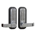 Lockey 2835 Series Mechanical Keyless Lever-Style Double Combination Lock With Passage Function (Bright Chrome, Double Combination) - 2835-BC-DC