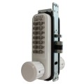 Lockey 2930DC Series Mechanical Keyless Double Combination Narrow Stile Knob Lock With Passage Function (White, Double Combination) - 2930-WH-DC