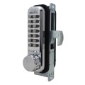 Lockey 2950 Series Mechanical Keyless Narrow Stile Hook Bolt Lock (Bright Chrome, Single Combination) - 2950-BC-SC