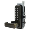 Lockey 2985 Series Mechanical Keyless Narrow Stile Lever-Handle Lock With Passage Function (Antique Brass, Single Combination) - 2985-AB-SC