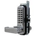 Lockey 2985DC Series Mechanical Keyless Narrow Stile Double Combination Lever-Handle Lock With Passage Function (Bright Chrome, Double Combination) - 2985-BC-DC