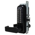 Lockey 2985DC Series Mechanical Keyless Narrow Stile Double Combination Lever-Handle Lock With Passage Function (Jet Black, Double Combination) - 2985-JB-DC