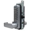 Lockey 2985 Series Mechanical Keyless Narrow Stile Lever-Handle Lock With Passage Function (Satin Chrome, Single Combination) - 2985-SC-SC