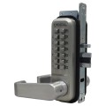 Lockey 2985 Series Mechanical Keyless Narrow Stile Lever-Handle Lock With Passage Function (Satin Nickel, Single Combination) - 2985-SN-SC