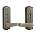 Lockey 3835 Series Mechanical Keyless Double Combination Lever Lock With Passage Function (Satin Chrome Marine Grade, Double Combination) - 3835-SCMG-DC