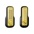 Lockey M210 Series Mechanical Keyless Deadbolt Lock With EZ Plates (Bright Brass, Single Combination) - M210-BB-SC