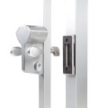 LEONARDO - Mechanical code lock for sliding gates for Square 2" profiles in silver with 3006C - Aluminium handle pair & Cylinder: VSZ - Keyed to differ