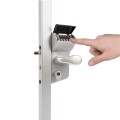 VINCI - Surface mounted mechanical code lock for Square 1-1/2" to 2-1/2" profiles in silver with 3006C - Aluminium handle pair & Cylinder: VSZ - Keyed to differ