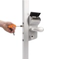 VINCI - Surface mounted mechanical code lock for Square 1-1/2" to 2-1/2" profiles in silver with 3006C - Aluminium handle pair & Cylinder: VSZ - Keyed to differ