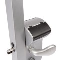 VINCI - Surface mounted mechanical code lock for Square 1-1/2" to 2-1/2" profiles in silver with 3006C - Aluminium handle pair & Cylinder: VSZ - Keyed to differ