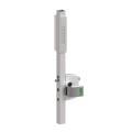 VOLTA - Surface mounted lock with external battery powered keypad for Square 1-1/4" to 2" profiles. Lockbox: silver, Keypad: single sided & Silver, Handles: 3006PUSH and aluminium half handle (3006D-2), Cylinder: VCA - Keyed to differ
