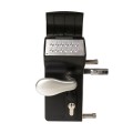 VALENTINO - Surface mounted battery powered code lock for Square 4" to 4-3/4" profiles in 6005 with 3006CR - Aluminum handles (Free Exit) & VCA - Keyed to differ