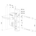 Surface mounted anti-panic gate lock for Square 1-1/2" to 2-1/2" profiles in RAL 9005 with No handle & Cylinder: VSZ - Keyed to differ