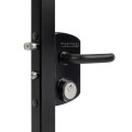 Surface mounted US Mortise cylinder gate lock (USA) for Square 1-1/2" to 2" profiles in 9005 with 3006B - Black anodised aluminum & VMZ