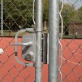 Surface mounted US Mortise cylinder gate lock (USA) for Square 2-1/2" to 2-3/4" profiles in 9005 with 3006B - Black anodised aluminum & VMZ