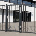 Surface mounted electromagnetic lock without integrated handles For square posts and gate profiles of 1-9/16" till 3-1/8", 660 lbs pulling force in Silver