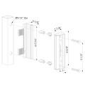 Adjustable keep out of stainless steel for Square profiles -  - Ral 9010