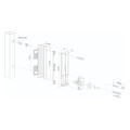 Adjustable security keep out of stainless steel for round profiles, stop plate in RAL 6009 - Mushroom axe