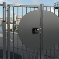 Security shroud for surface mounted locks with free exit configuration, without untreated aluminum shield plate