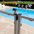 Swimming pool gate lock for  1-1/2" profiles in RAL 9005 & Cylinder: VCA - Keyed to differ
