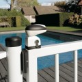 Swimming pool gate lock for  1-1/2" profiles in RAL 9005 & Cylinder: VCA - Keyed to differ
