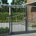 Motorized gate closer with sliding arm for pedestrian swing gates - Silver