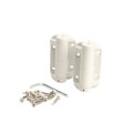 Nationwide Cornerstone Narrow Fixed Position Gate Hinge Pair with 410 Stainless Steel Self-Drilling Screws (White) - CH100N-4D-WH