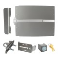 Lockey ED51S Edge Panic Shield Safety Kit (Silver) - Shield, Panic Bar, Strike Bracket, Key Box, Key Cylinder, Latch Protector, Jamb Stop