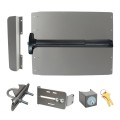 Lockey ED52S7 Edge Panic Shield Safety Kit (Silver) - Shield, Panic Bar, Strike Bracket, Key Box, Key Cylinder, Latch Protector, Jamb Stop