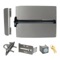 Lockey ED52S Edge Panic Shield Safety Kit (Silver) - Shield, Panic Bar, Strike Bracket, Key Box, Key Cylinder, Latch Protector, Jamb Stop