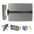 Lockey ED52SL7 Edge Panic Shield Safety Kit (Silver) - Shield, Black Panic Bar, Strike Bracket, Key Box, Key Cylinder, Latch Protector, Jamb Stop