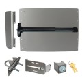 Lockey ED52BL Edge Panic Shield Safety Kit (Silver) - Shield, Panic Bar, Strike Bracket, Key Box, Key Cylinder, Latch Protector, Jamb Stop