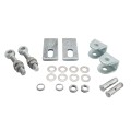 Locinox 180 3-Way Adjustable Hinge with U-Shaped Ear Plate and M20 5-15/16" Eyebolt (Zinc-Plated, 2 Pieces) - GBMU-Z-M20-130-02
