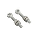 Locinox 180 3-Way Adjustable Hinge with U-Shaped Ear Plate and M20 5-15/16" Eyebolt (Zinc-Plated, 2 Pieces) - GBMU-Z-M20-130-02