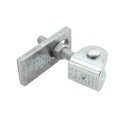 Locinox 180 3-Way Adjustable Hinge with U-Shaped Ear Plate and M20 5-15/16" Eyebolt (Zinc-Plated, 2 Pieces) - GBMU-Z-M20-130-02