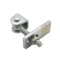 Locinox 180 3-Way Adjustable Hinge with U-Shaped Ear Plate and M20 5-15/16" Eyebolt (Zinc-Plated, 2 Pieces) - GBMU-Z-M20-130-02