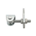 Locinox 180 3-Way Adjustable Hinge with U-Shaped Ear Plate and M20 5-15/16" Eyebolt (Zinc-Plated, 2 Pieces) - GBMU-Z-M20-130-02