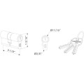 Locinox Brass 2-1/8" Europrofile Cylinder with 3 Keys (Keyed-Alike) - P00006338