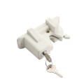 Nationwide Keystone X-External Heavy-Duty, Reversible, Two Sided Keyed-Alike, Lockable External Mount Spindle Latch for Gates (Nylon) White (Default)