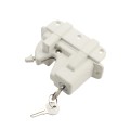 Nationwide Keystone X-External Heavy-Duty, Reversible, Two Sided Keyed-Alike, Lockable External Mount Spindle Latch for Gates (Nylon) White (Default)