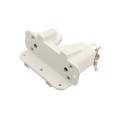 Nationwide Keystone X-External Heavy-Duty, Reversible, Two Sided Keyed-Alike, Lockable External Mount Spindle Latch for Gates (Nylon) White (Default)