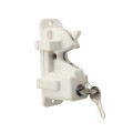 Nationwide Keystone X-External Heavy-Duty, Reversible, Two Sided Keyed-Alike, Lockable External Mount Spindle Latch for Gates (Nylon) White (Default)