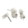 Nationwide Keystone X-External Heavy-Duty, Reversible, Two Sided Keyed-Alike, Lockable External Mount Spindle Latch for Gates (Nylon) White (Default)