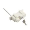 Nationwide Keystone X-External Heavy-Duty, Reversible, Two Sided Keyed-Alike, Lockable External Mount Spindle Latch for Gates (Nylon) White (Default)