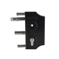Locinox Small Surface-Mounted Ornamental Gate Lock with Zamac Handle Set for 1-1/2" to 2" Square Profiles (RAL 9005 Jet Black) - LAKY40F2LVCAFA-9005