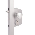 Locinox Surface-Mount Electric Fail Open Gate Lock for 1-1/2" to 2-1/2" Profiles with Aluminum Round Knob (Silver, Keyed Different) - LEKQ40U2LVSZR-SILV