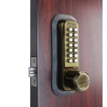 Lockey 2830 Mechanical Keyless Knob-Style Lock With Passage Function - 2830 (Antique Brass Finish Shown)