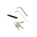 Locinox VOLTA Surface-Mount Double Sided Keypad Gate Lock for 1-1/2" to 2-1/2" Square Profiles with Handles (RAL 9005 Jet Black, Keyed Different) - LNKQ40C2LVCAB-9005