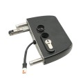Locinox VOLTA Surface-Mount Double Sided Keypad Gate Lock for 1-1/2" to 2-1/2" Square Profiles with Handles (RAL 9005 Jet Black, Keyed Different) - LNKQ40C2LVCAB-9005